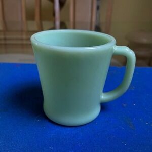 Vtg 1970s Fire King Jadeite Mug Anchor Hocking Restaurant Ware‎ Green Milk Glass